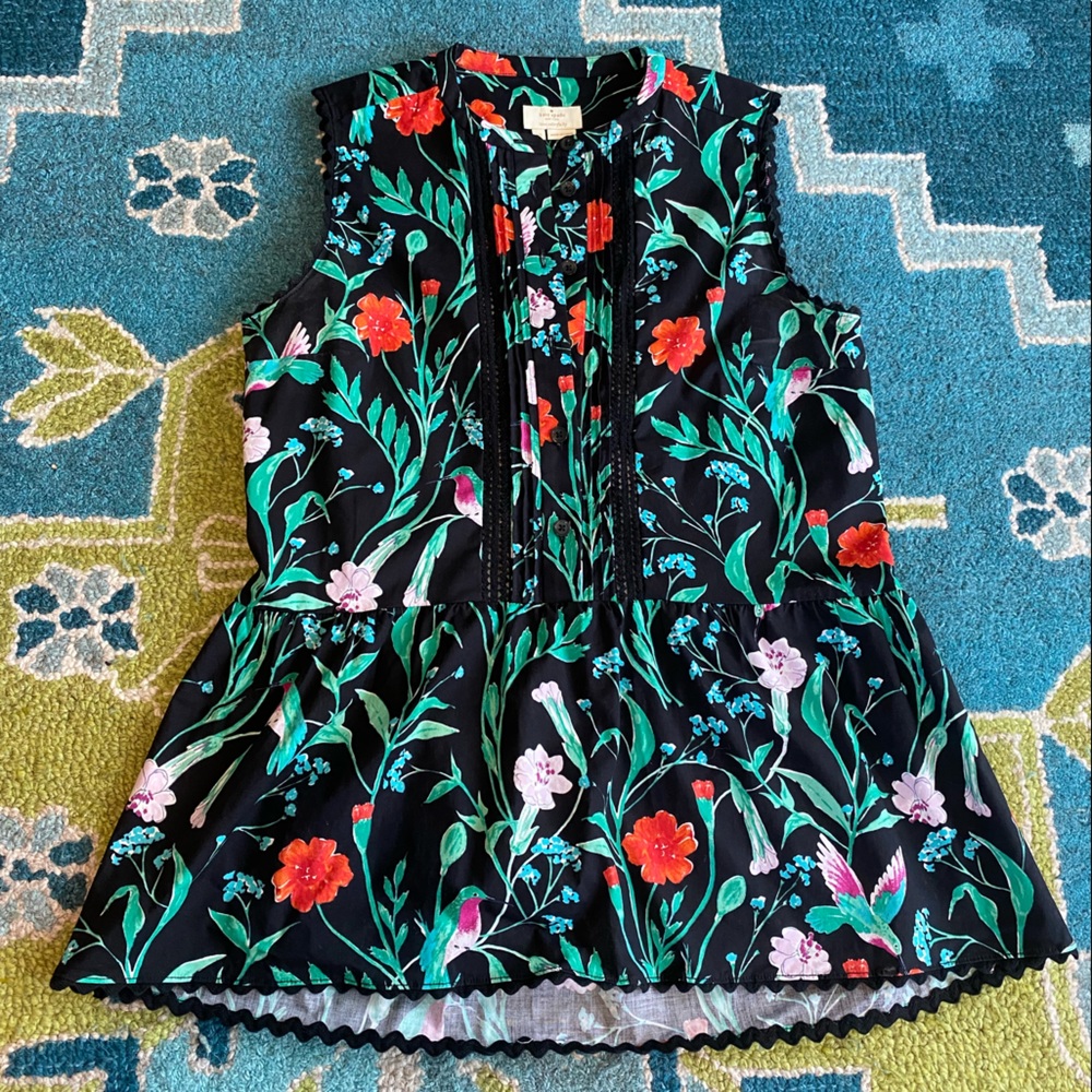 Kate Spade New York XS floral and hummingbird top